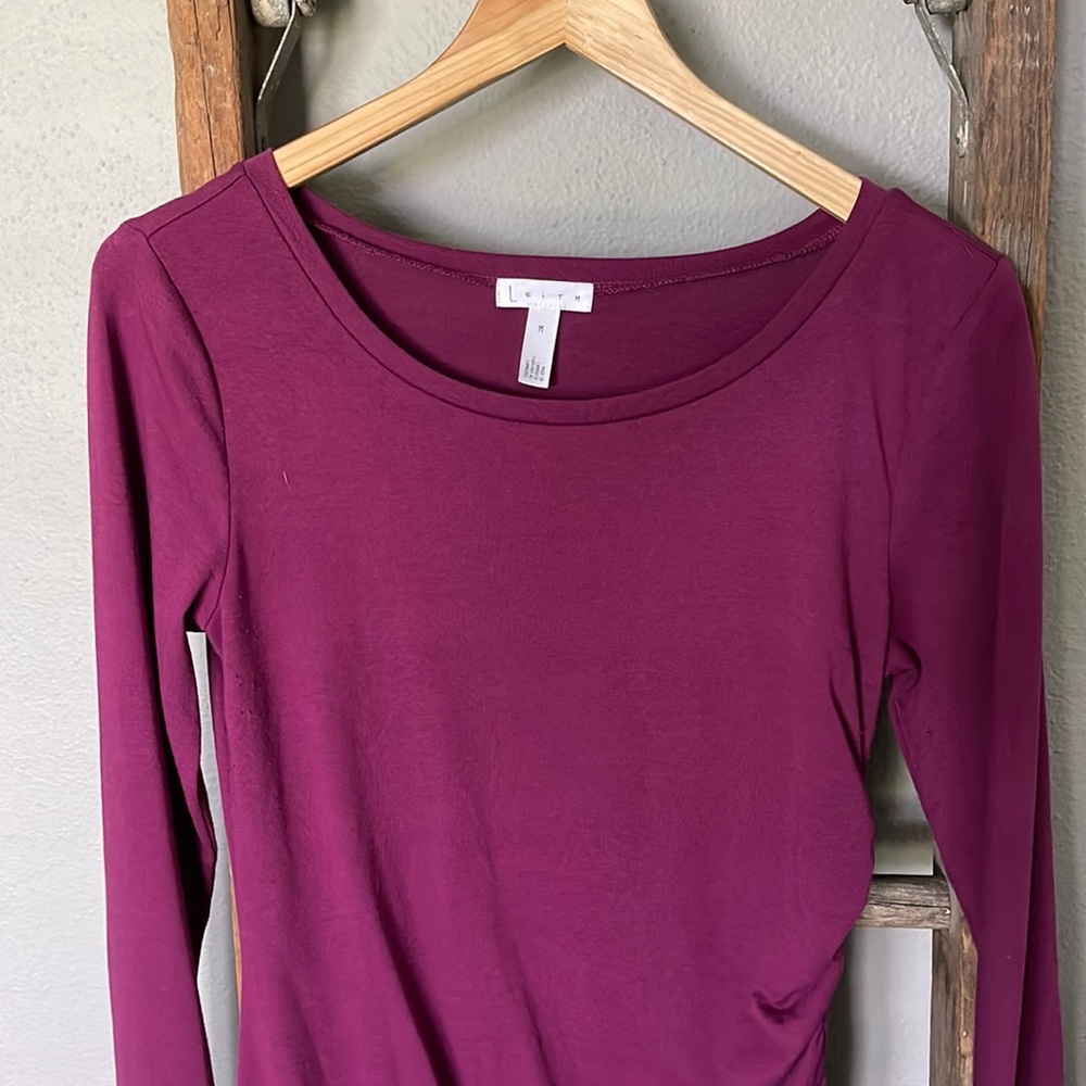 Leith Magenta Fitted Dress